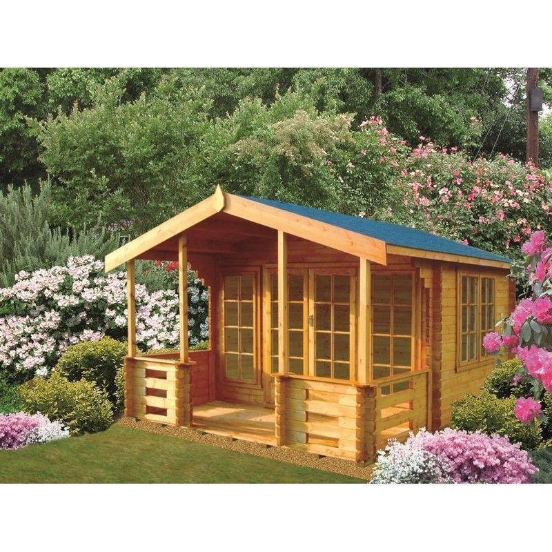 Shire Hatfield 11' 9" x 12' 9" Apex Log Cabin - Premium 28mm Cladding Tongue & Groove