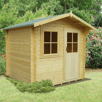 Shire Herewood 9' 9" x 9' 9" Apex Log Cabin - Premium 34mm Cladding Tongue & Groove