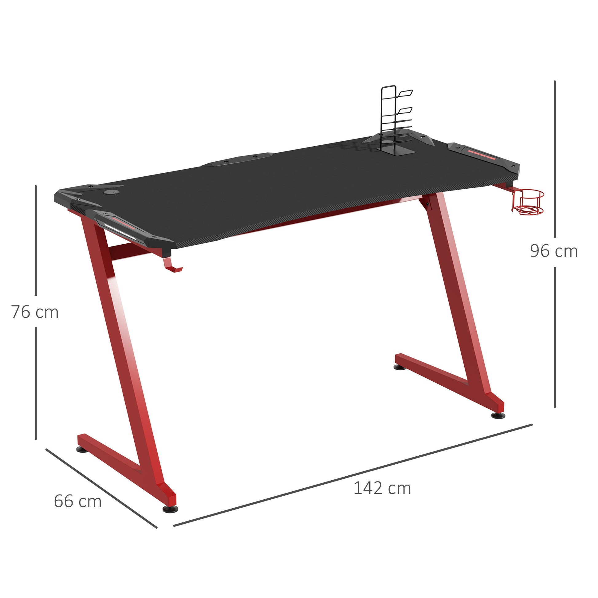 Homcom 142 x 66 cm Gaming Desk