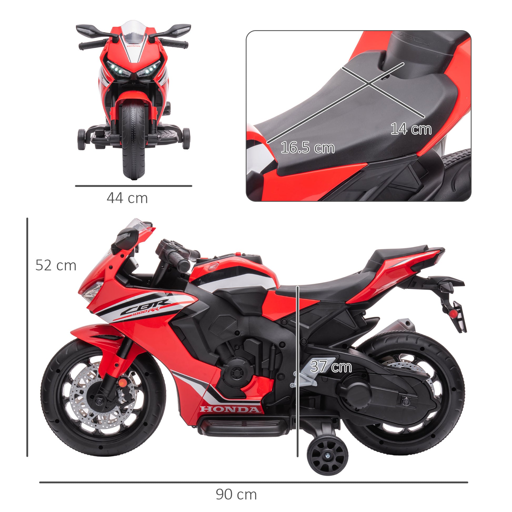 Homcom Electric Ride On Motorcycle with Headlights Music