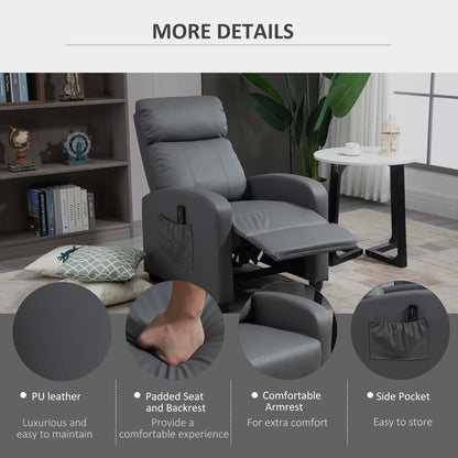 Homcom Recliner Sofa Chair PU Leather Massage Armcair w/ Remote Control