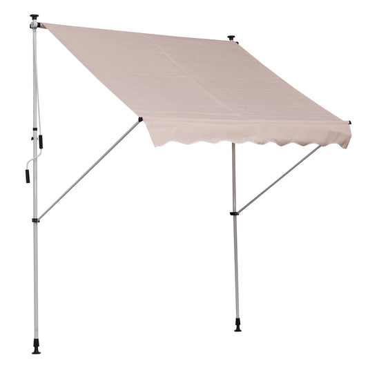 Outsunny 2x1.5m Adjustable Outdoor Aluminium Frame Awning Beige