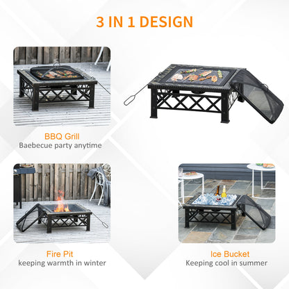 Outsunny Large Outdoor Fire Pit Table