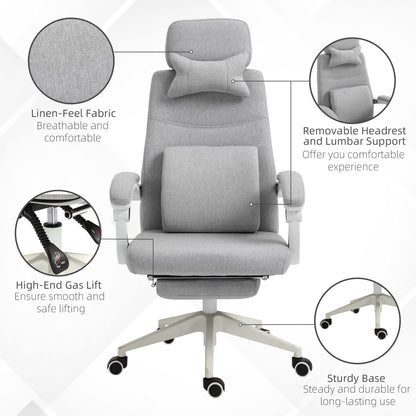 Vinsetto High Back Home Office Chair with Footrest