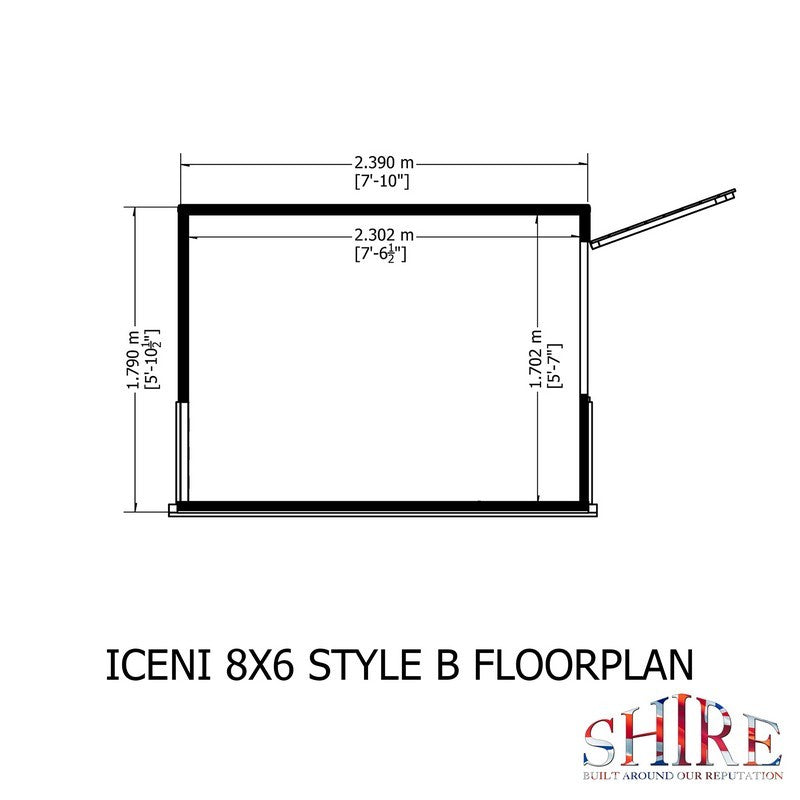 Shire Iceni 8' 3" x 6' 3" Apex Shed - Premium Coated Shiplap