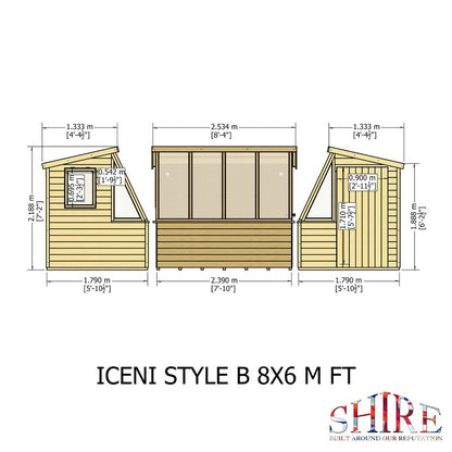 Shire Iceni 8' 3" x 6' 3" Apex Shed - Premium Coated Shiplap