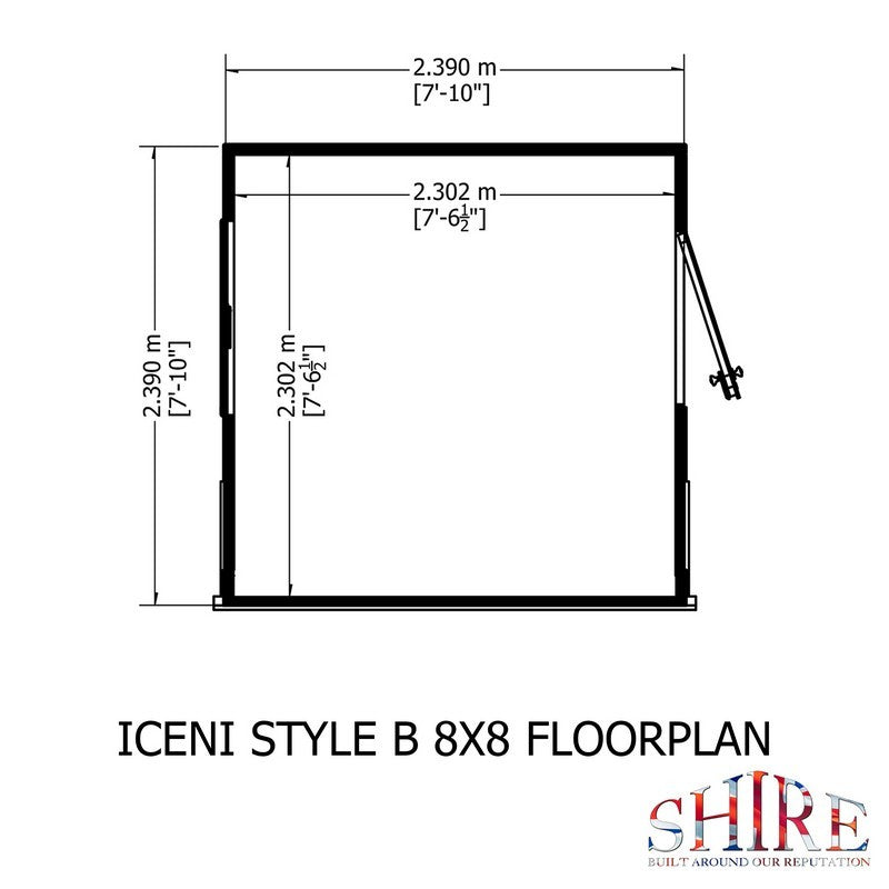 Shire Iceni 8' 3 x 8' 3 Apex Shed - Premium Coated Shiplap