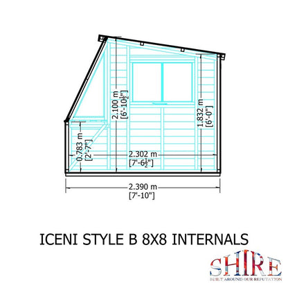 Shire Iceni 8' 3 x 8' 3 Apex Shed - Premium Coated Shiplap