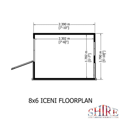 Shire Iceni 8' 3" x 6' 3" Pent Potting Shed - Premium Dip Treated Shiplap