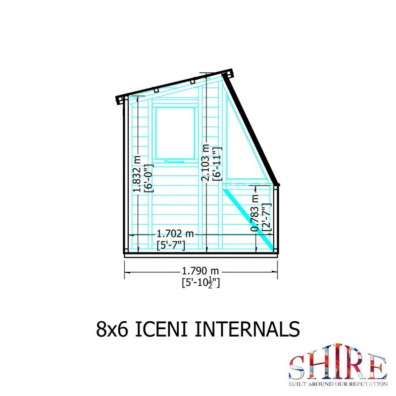 Shire Iceni 8' 3" x 6' 3" Pent Potting Shed - Premium Dip Treated Shiplap