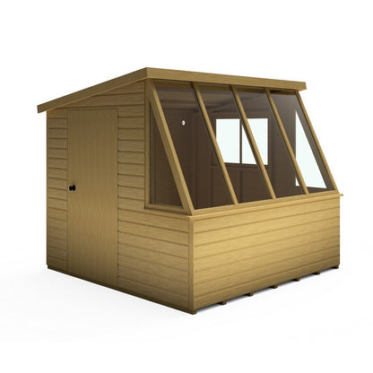 Shire Iceni 8' 3" x 8' 3" Pent Potting Shed - Premium Dip Treated Shiplap