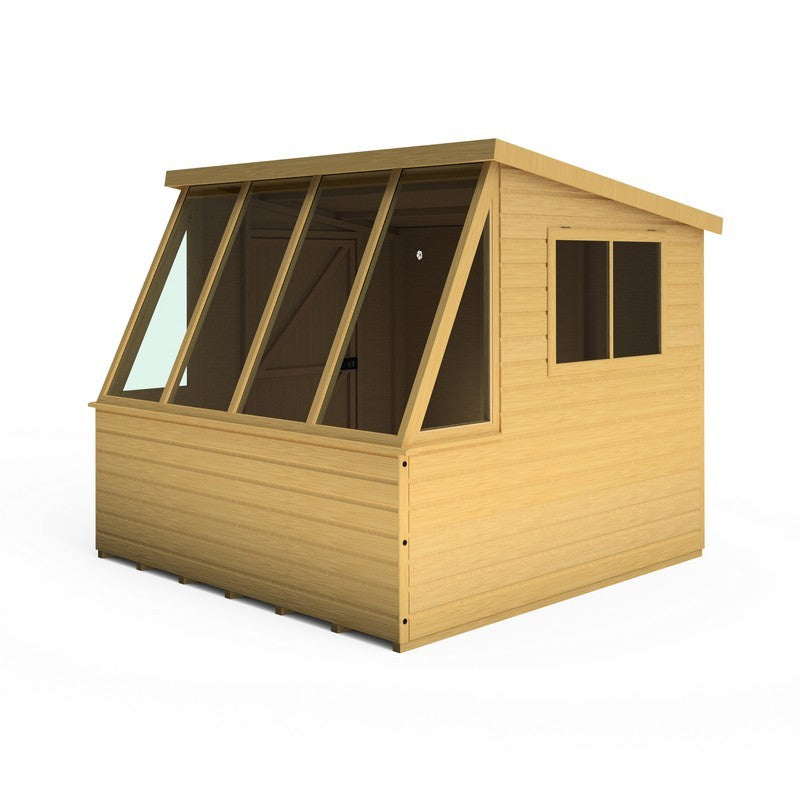 Shire Iceni 8' 3" x 8' 3" Pent Potting Shed - Premium Dip Treated Shiplap