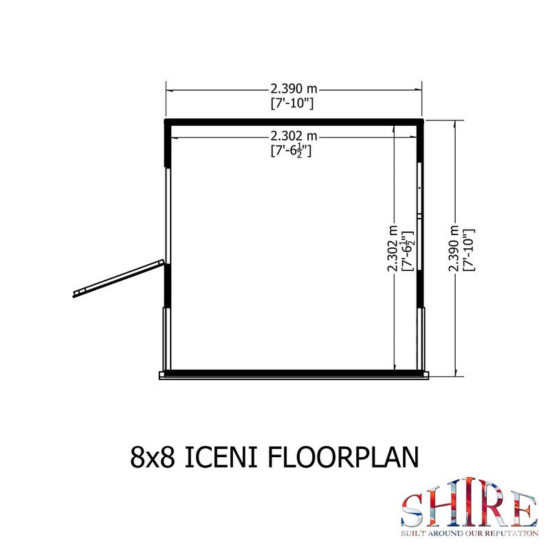 Shire Iceni 8' 3" x 8' 3" Pent Potting Shed - Premium Dip Treated Shiplap