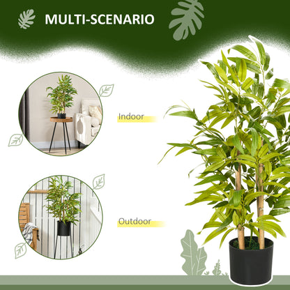 Homcom Artificial Plants Bamboo Tree in Pot Desk Fake Plants for Home Indoor Outdoor Decor