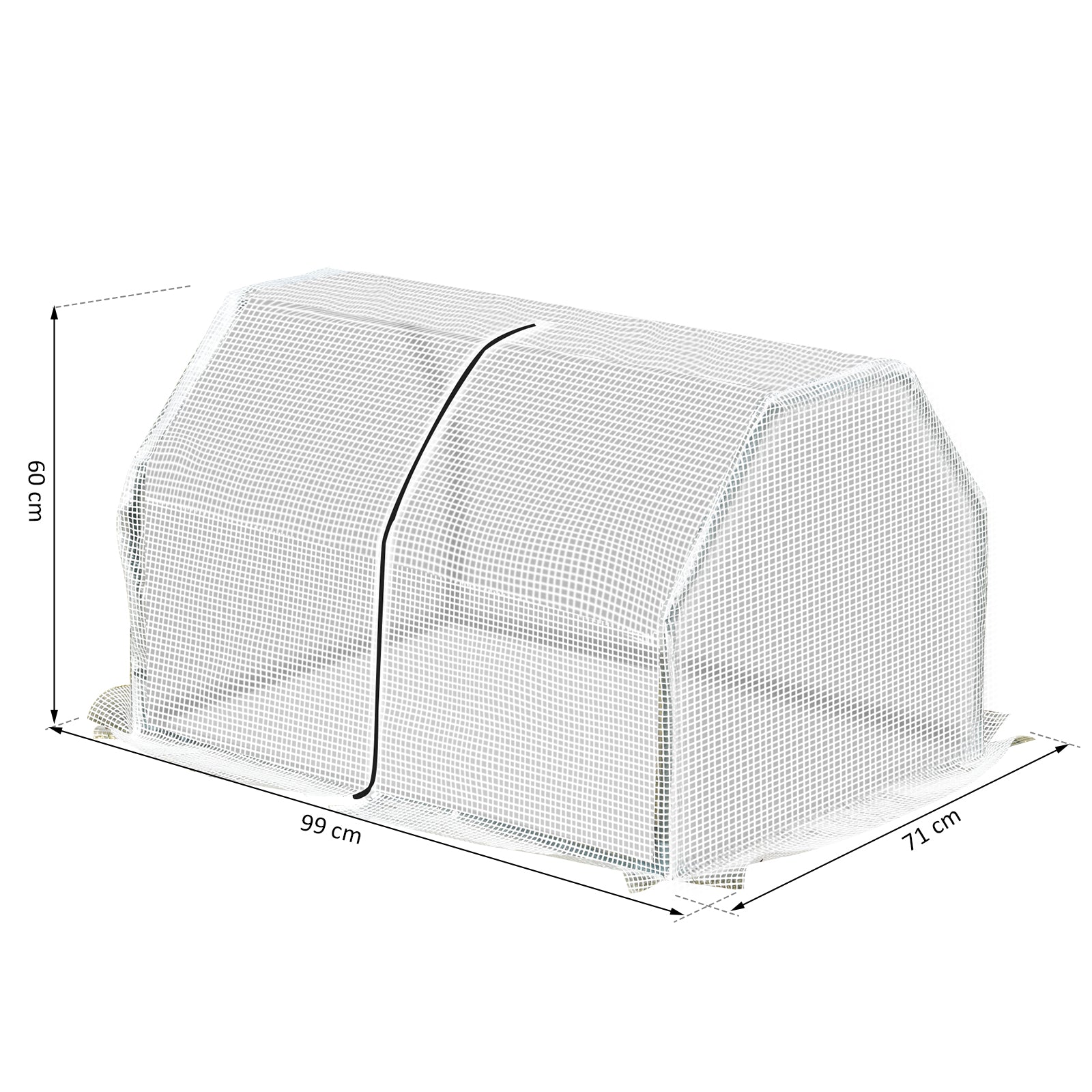 Outsunny 99X71X60cm Mini Pvc Cover Steel Frame Greenhouse White