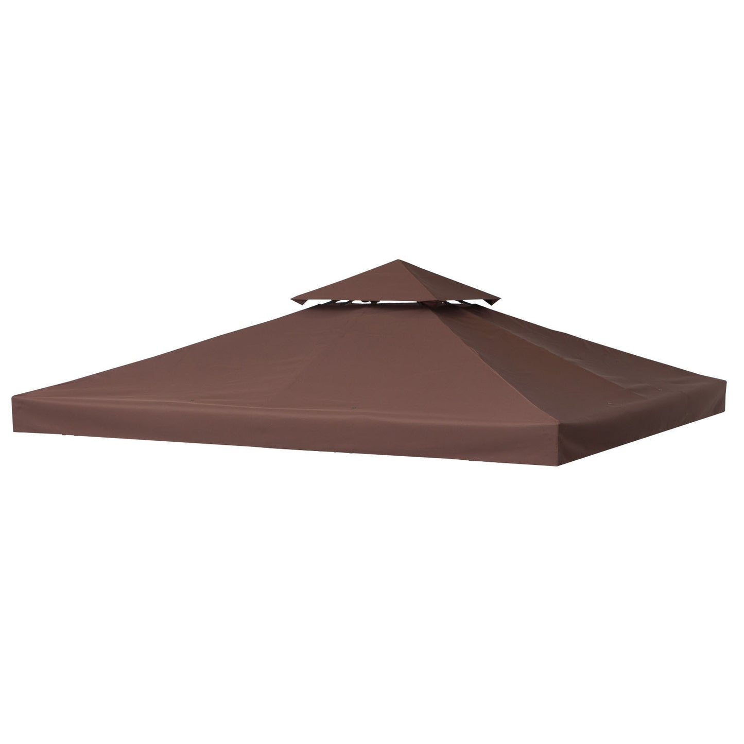 Outsunny 3x3 m Double-Tier Canopy Top Replacement-Coffee