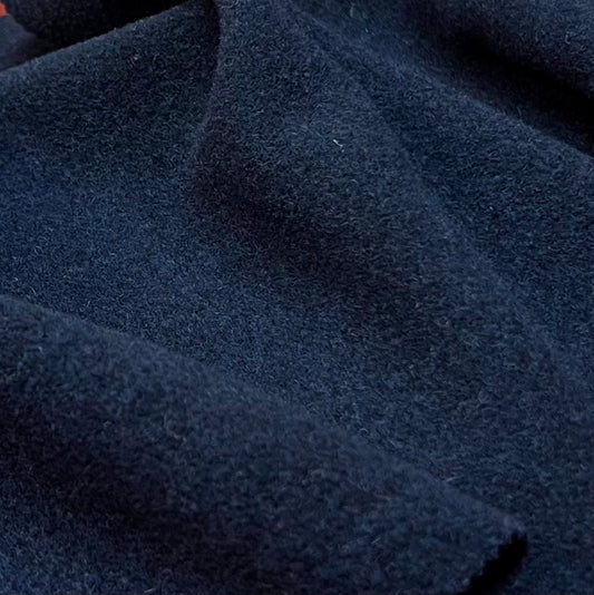 Wool Navy Plain Fabric-0