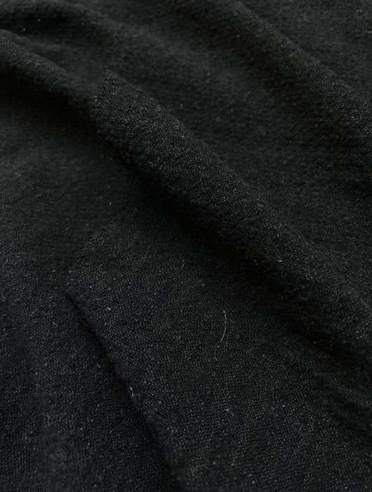 Wool Charcoal Plain Fabric-0