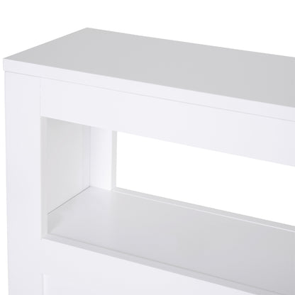 Homcom Medium-density fibreboard Narrow Rolling Bathroom Side Cabinet White