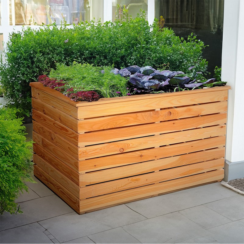 Garden Planter Larch Rectangular Irena by Shire - 80cm