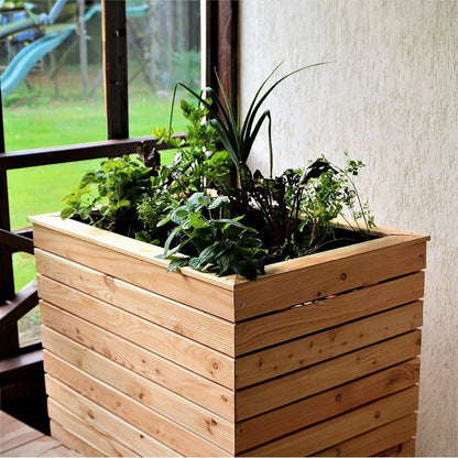 Garden Planter Larch Rectangular Irena by Shire - 80cm