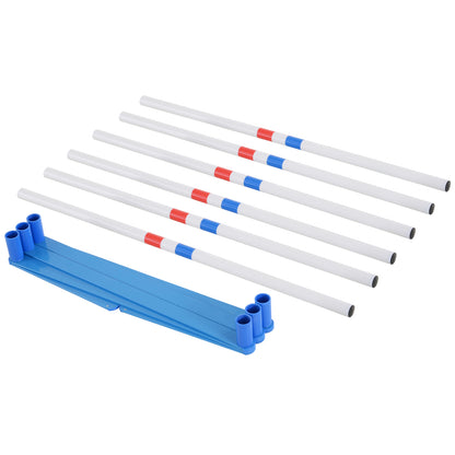 PawHut Dogs Agility Training Polyethylene Weave Poles White/Blue