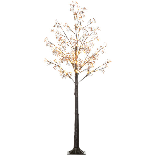 6ft Gypsophila Christmas Tree Light Feature Black with LED Lights Warm White