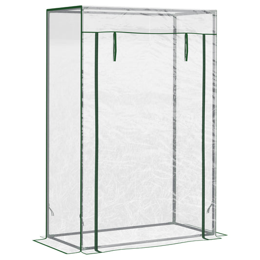 Outsunny 100 x 50 x 150cm Greenhouse Steel Frame PVC Cover with Roll-up Door Outdoor for Backyard