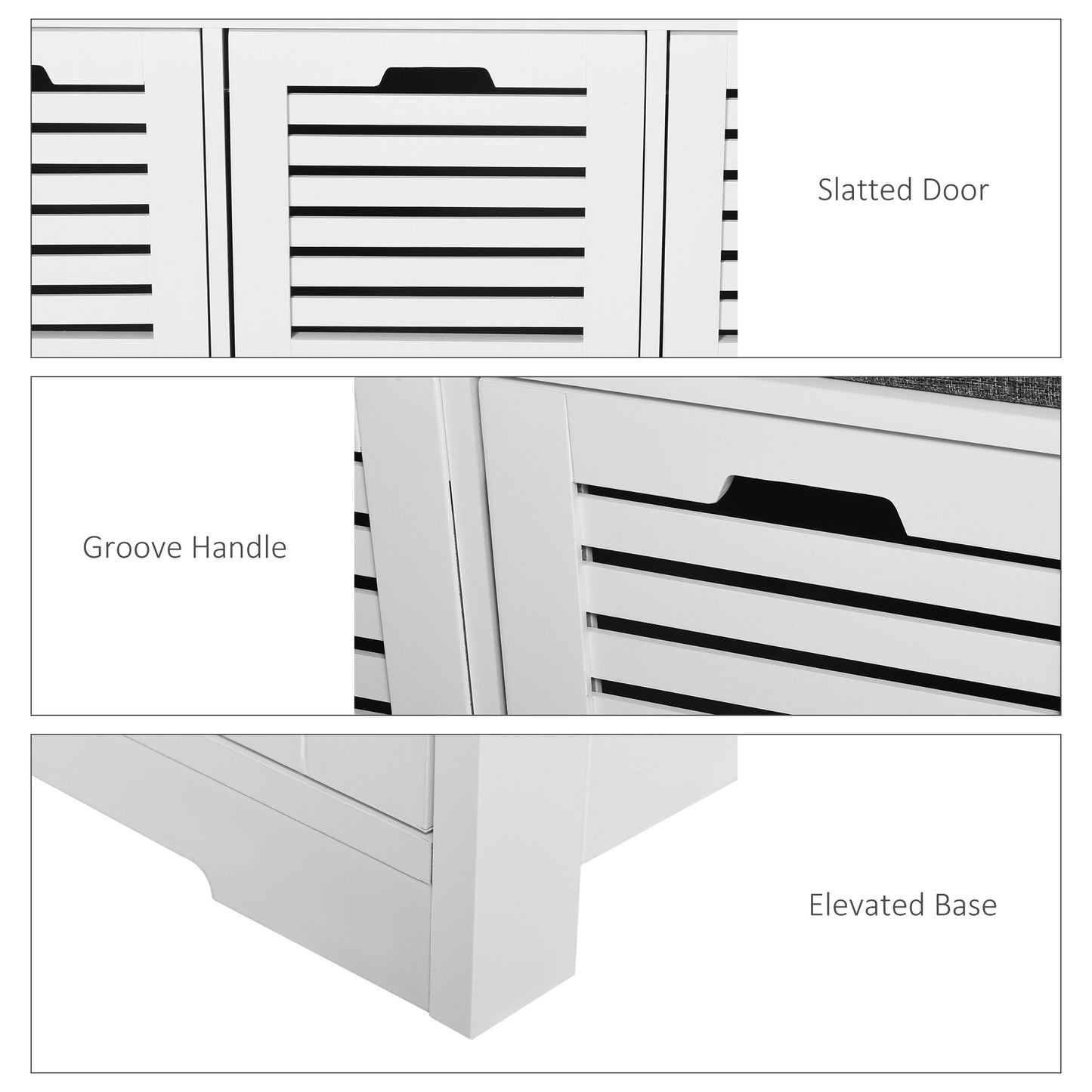 Homcom Shoe Storage Bench with 3 Drawers & Removable Grey Seat Cushion Hallway Organisation furniture