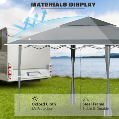 Outsunny 4 X 4M Pop-Up Gazebo Double Roof Canopy Tent With Uv Proof