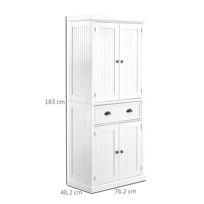 Homcom Traditional Kitchen Cupboard Freestanding Storage Cabinet with Drawer