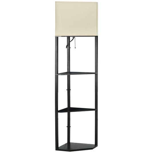 Homcom Corner Floor Lamp with Shelves