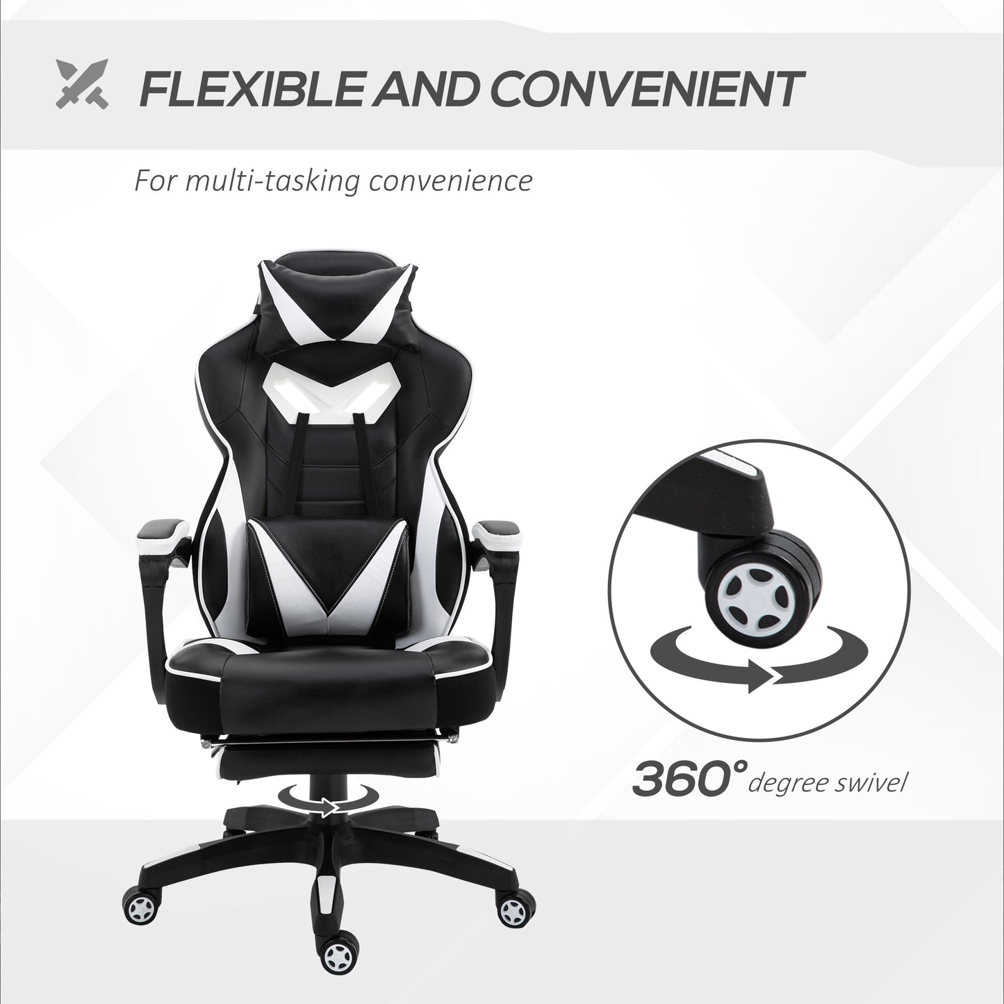 Vinsetto Racing Gaming Chair with Footrest