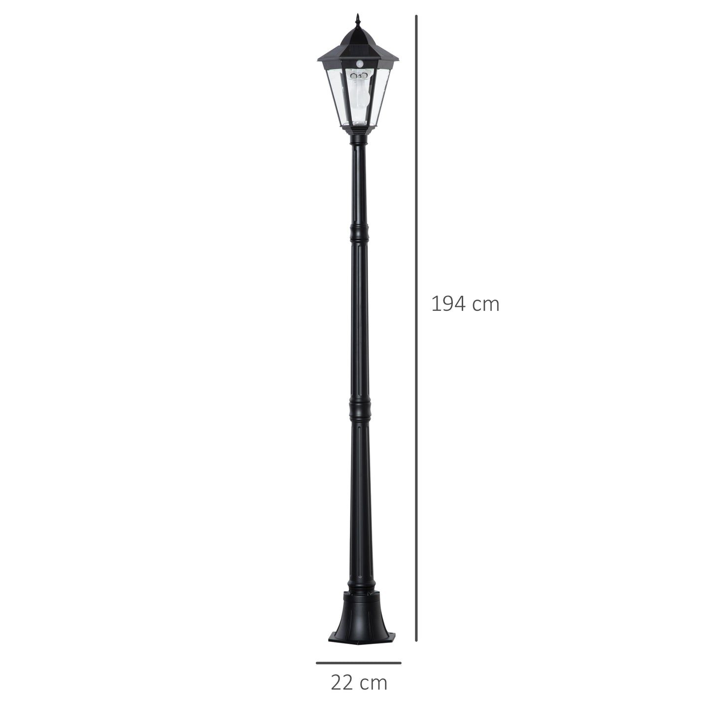 Outsunny 1.9M Garden Lamp Post Light