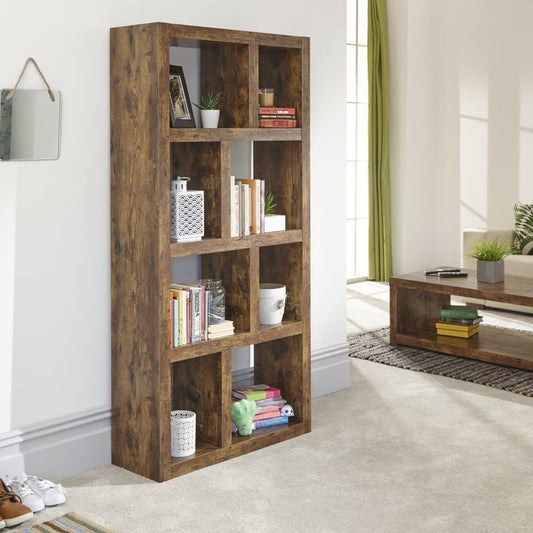 Jakarta Tall Bookcase Brown 8 Shelves