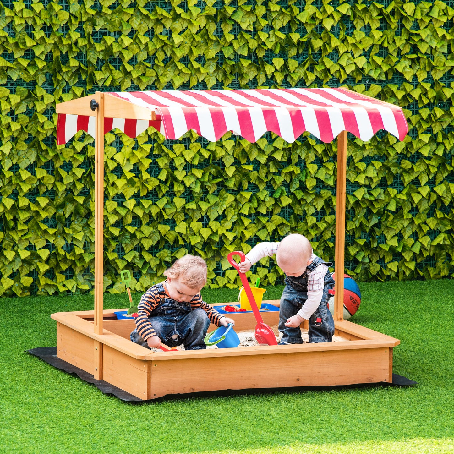 Outsunny Kids Wooden Sandbox