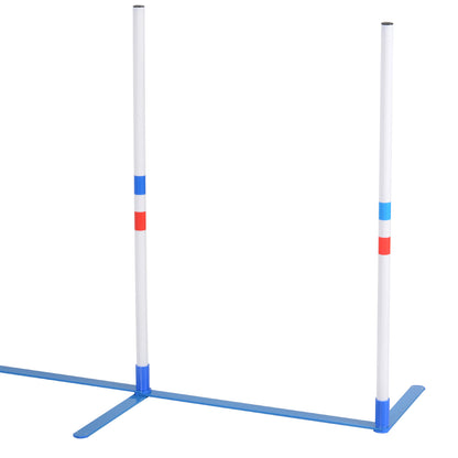 PawHut Dogs Agility Training Polyethylene Weave Poles White/Blue