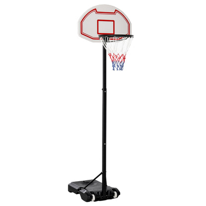 Homcom Portable Basketball Stand Net Hoop W/ Wheels-Black/White