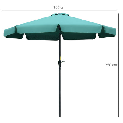 Outsunny 2.66m Patio Umbrella Garden Parasol Outdoor Sun Shade Table Umbrella with Ruffles