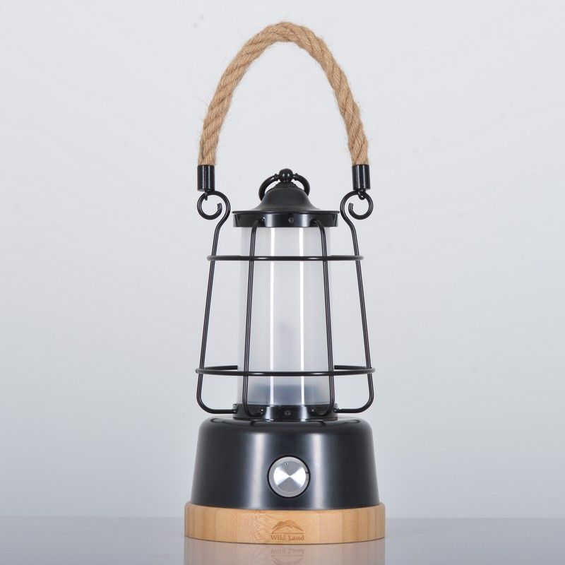 Portable Hemp Rope Rechargeable Garden Lantern by WildLand