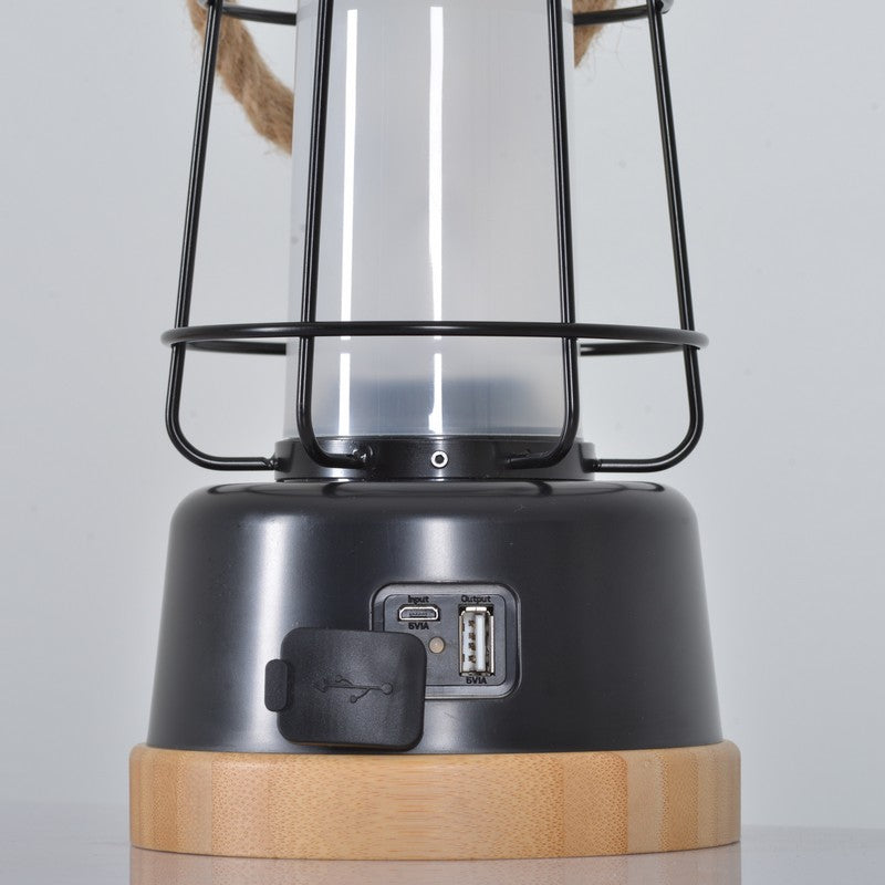 Portable Hemp Rope Rechargeable Garden Lantern by WildLand