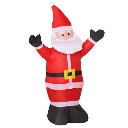 Homcom 1.2m Inflatable Christmas Santa Claus Xmas Decoration 3 LED Holiday Air Blown Yard Outdoor Décor-Red