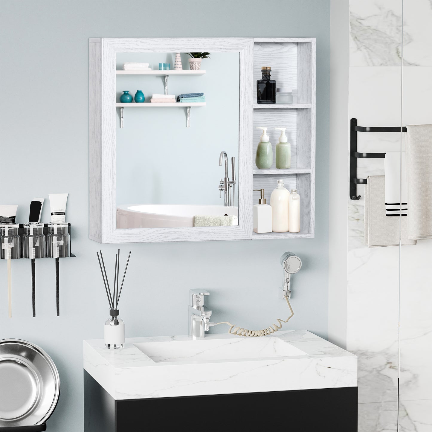 kleankin Bathroom Cabinet with Mirror