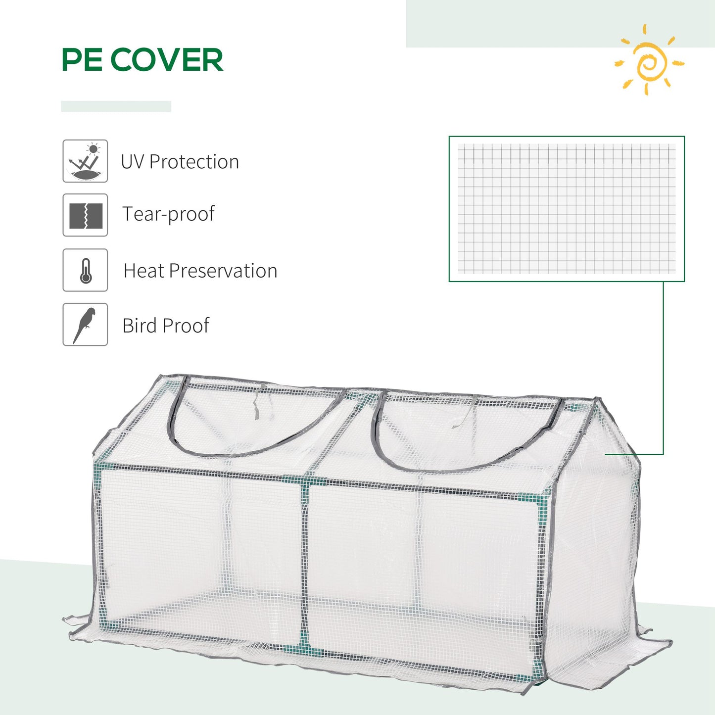 Outsunny Mini Greenhouse With 2 Windows