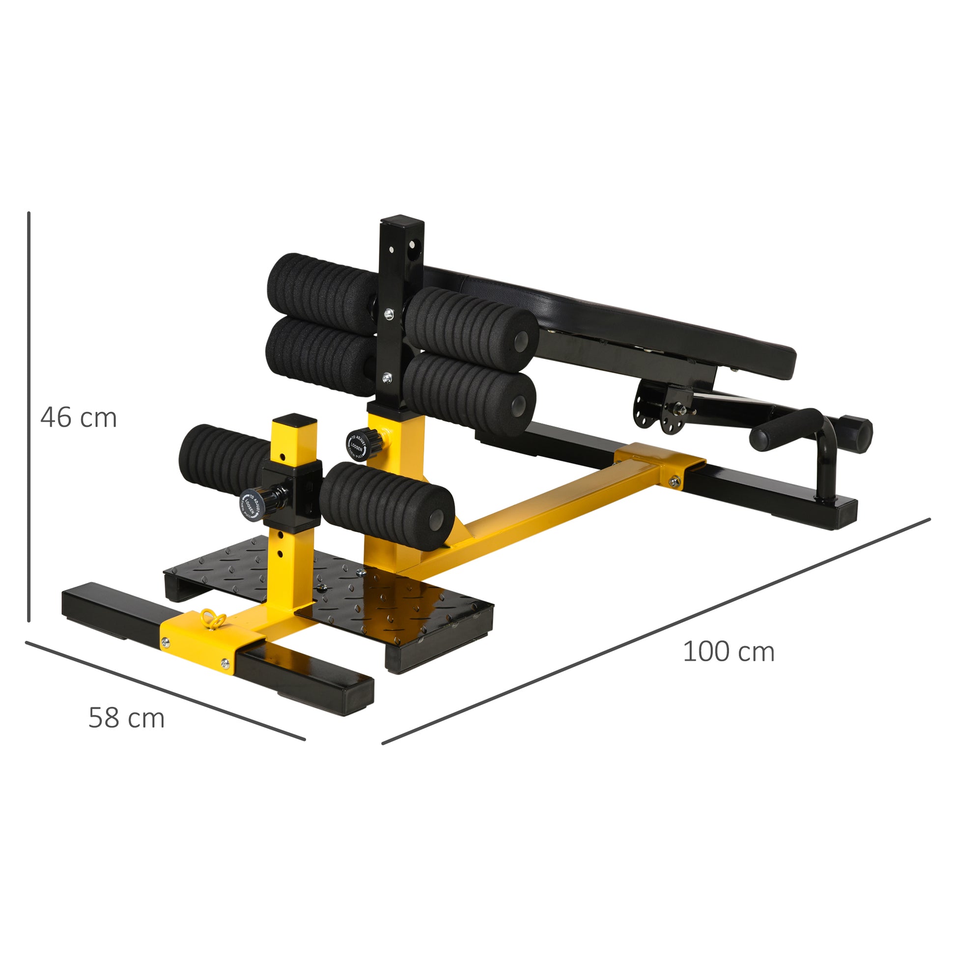 Homcom 3-In-1 Squat Machine w/ Adjustable Padded Bench