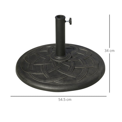 Outsunny 19KG Resin Umbrella Base Garden Parasol Base Stand Round Sun Shade Holder Suitable For Pole Between ?38mm to ?48mm