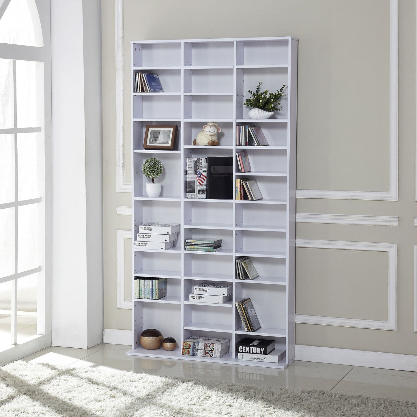 Homcom 33 Adjustable Compartment Storage Unit - White