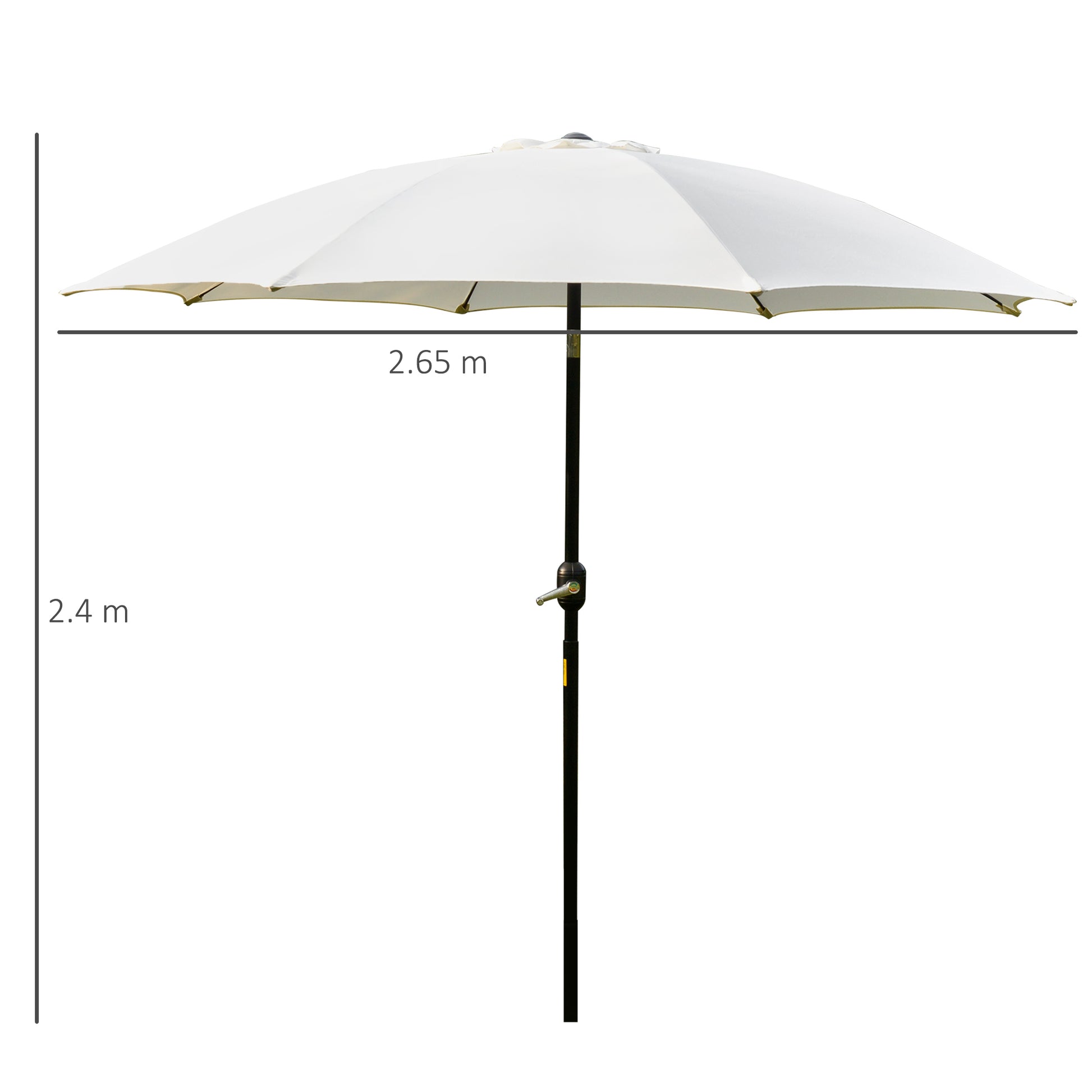 Outsunny ?2.6M Umbrella Parasol-Cream White