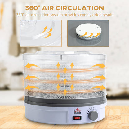 245W 5Kg Five Tray Food Dehydrator White by Homcom