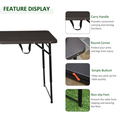 Outsunny 4FT Portable Metal Picnic Table